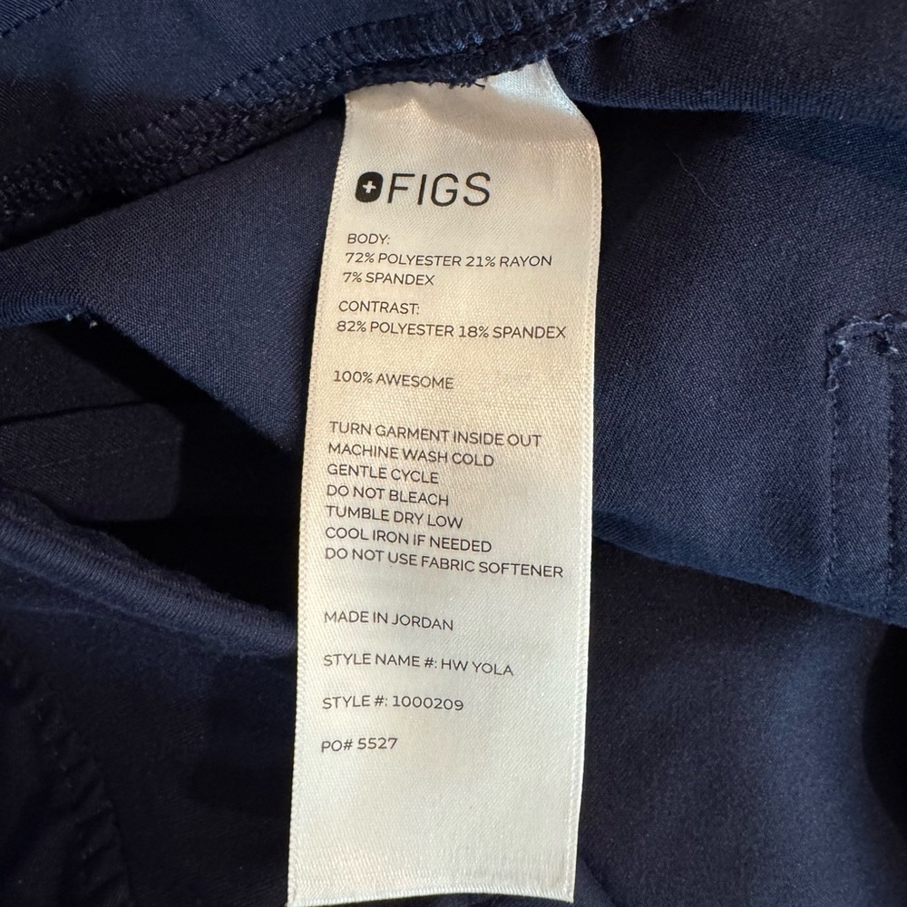 Figs High Waisted Yola Skinny Scrub Pants Large Petite Navy - Picture 9 of 10